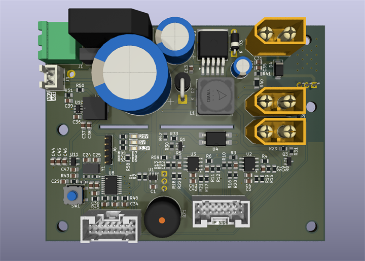 Elektronik kör yük V1 PCB tasarım ekranı üçüncü görünüm